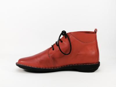 Chaussure montante cuir rouge souple à lacets MORAN’S gopro femme