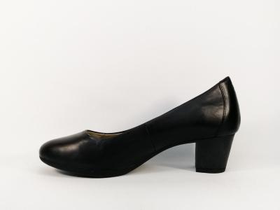 Escarpin à talon cuir noir grande pointure femme destockage HUSH PUPPIES lacara