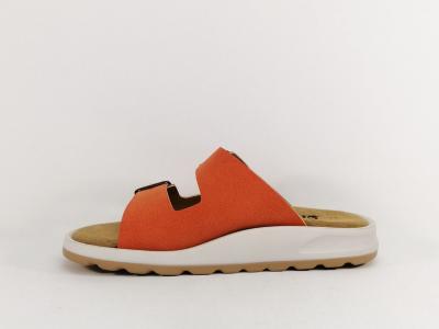 Mule femme confort orange originale semelle cuir MORAN'S pamie à pas cher