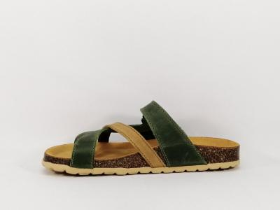 Mule tout cuir vert ARTPELLE 16034 fabriquée en Espagne pour femme