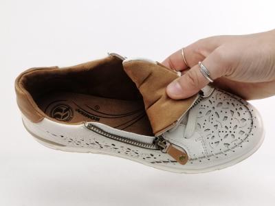 Basket femme chic confortable beige ROMIKA 95R0152001 souple fermeture éclair et lacets