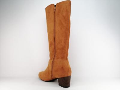 Botte grande taille femme mollet large à talon destockage ANDRES MACHADO AM4181 camel