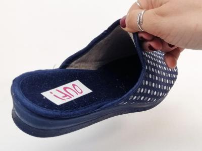 Chausson été femme mule toile jean à talon pieds sensibles à pas cher OUF verak