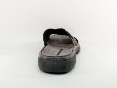 Mule homme cuir gris foncé très confortable et souple en destockage IMAC 352860