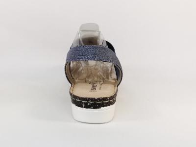 Sandale femme confort à pas cher avec élastiques SWEET'R moufile bleu