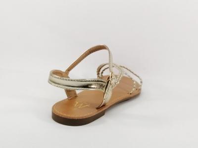 Sandale plate grande pointure femme tresses dorées CINK ME DMX5578-19