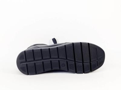 Basket femme grande largeur G CAPRICE 23702 cuir souple marine très confortable
