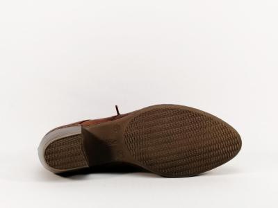 Bottine femme en simili cuir camel chic RIEKER Y2131 à talon