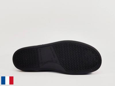 Chausson homme été mule bleu coton pieds sensibles made in France BOSSI ulysse à pas cher