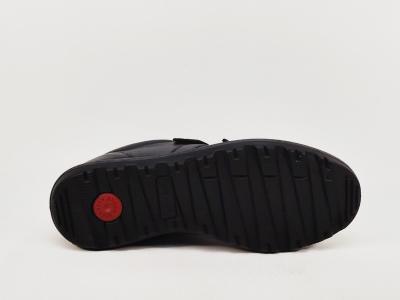 Chaussures homme pieds larges grand confort cuir noir à velcro destockage IMAC 851490