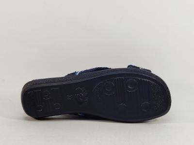 Mule femme pied sensible compensée confort coton éponge marine à pas cher PATRIZIA Spugna
