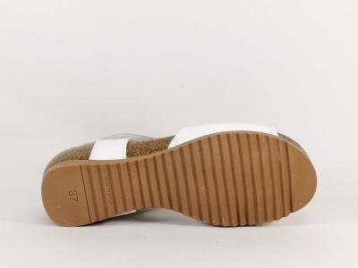 Sandale blanche femme cuir confort chic JORDANA 2942 fabrication Espagne à velcro