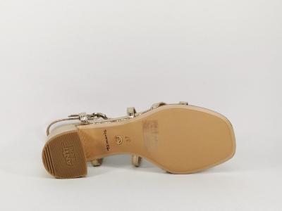 Sandale chic à talon carré confortable TAMARIS 28204 or pour femme