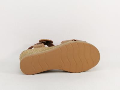 Sandale compensée femme chic et confortable cuir cuivre souple JORDANA 4529