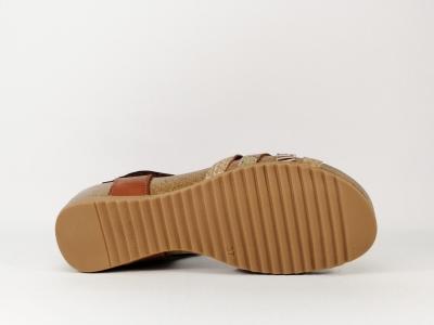 Sandale compensée en cuir fabriquée en Espagne JORDANA 2959 femme