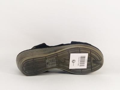 Sandale femme confort à élastique, compensée à pas cher SWEET'R mimoul noir chic en cuir