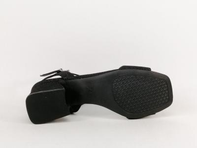 Sandale noire paillettes femme chic à talon carré destockage XTi 142346 tendance pas cher