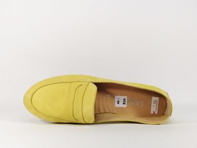 Ballerine jaune en cuir nubuck destockage CARMELA 67150 pour femme