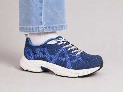 Basket jean femme tendance à pas cher destockage KAPORAL adali denim strass