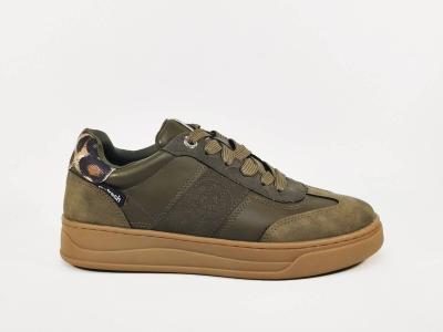 Basket kaki femme tendance confortable destockage REFRESH 172954 à pas cher leopard