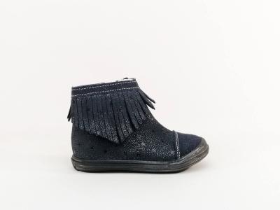 Bottine fille bébé cuir souple marine destockage BELLAMY vue fabrication FRANCE