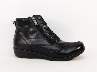 Bottines fourres femme pieds larges confort hallux valgus CAPRICE 26258 double zip largeur H