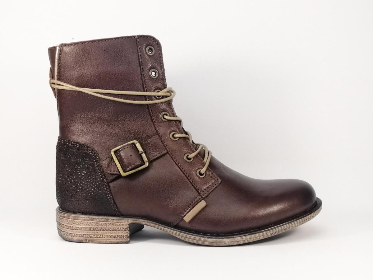 bottine marron plate