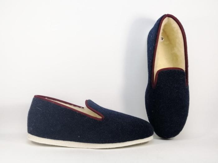 Charentaise homme made in France semelle feutre confort fourré laine BOSSI charentais marine