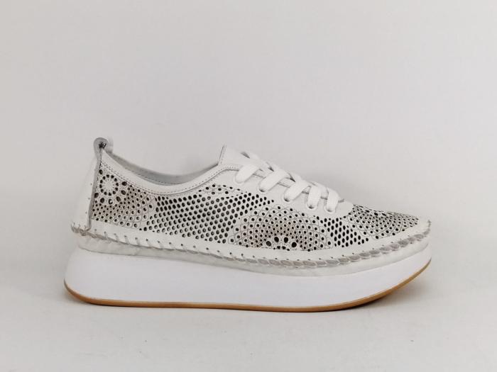 Chaussure femme originale cuir blanc souple ajouré confortable PEDRO TORRES 107bon