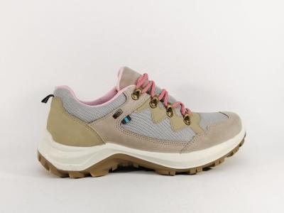 Chaussure randonnée femme confortable légère souple cuir beige destockage IMAC 356758