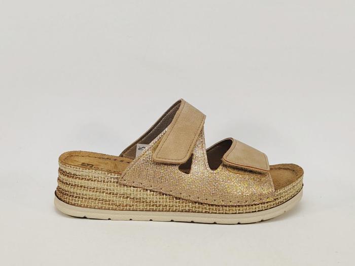 Mules femme talon compensé chic semelle cuir confortable à scratch MORAN'S dexin à pas cher 