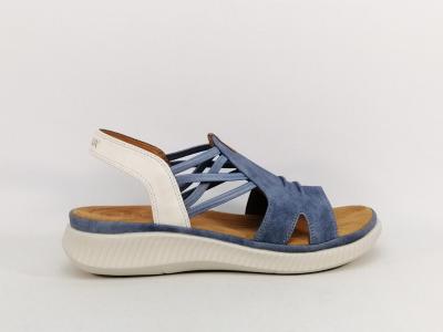 Sandale femme à élastiques confortable bleu jean semelle mémoire de forme ROMIKA 74R009200800