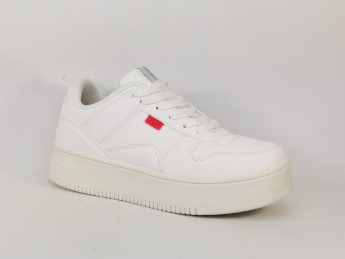 Basket blanche semelle épaisse destockage REFRESH 79405 vegan femme