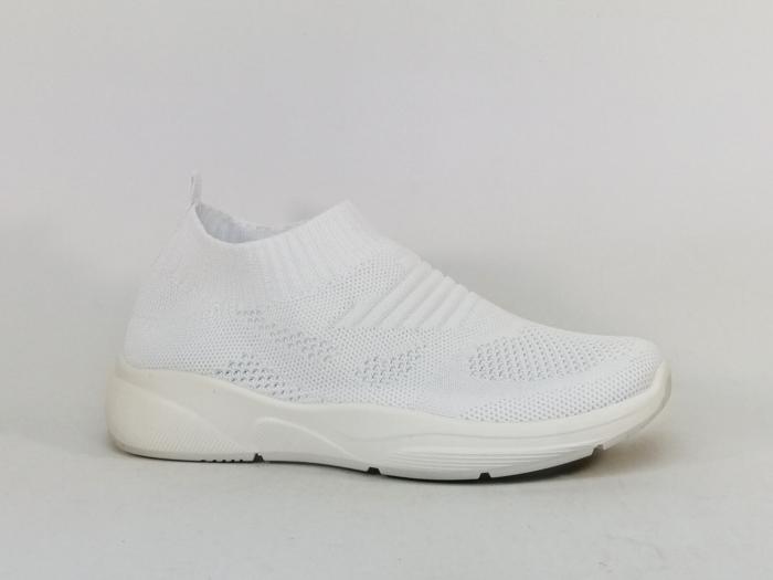 Basket sans lacets femme toile blanche souple et confortable SUREDELLE BG-20 à pas cher
