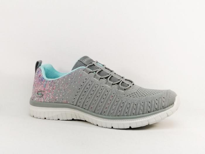Basket SKECHERS femme destockage sans lacets, pieds larges, semelle à mémoire de forme Virtue 104411
