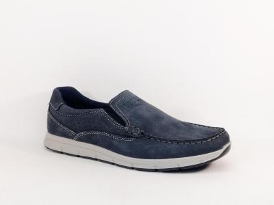 Chaussures homme sans lacets cuir bleu souple confortable destockage IMAC GALLUS lars