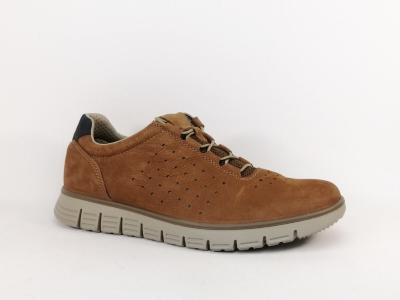 Chaussure homme sans lacets souple cuir camel confortable destockage IMAC ESSEM 751826
