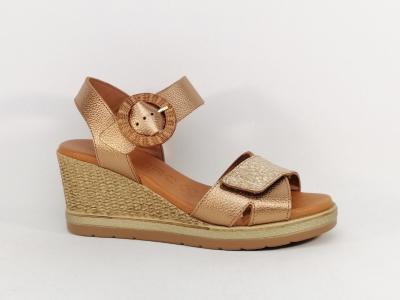 Sandale compensée femme chic et confortable cuir cuivre souple JORDANA 4529
