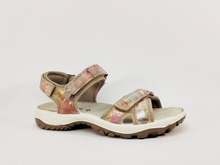 Sandale marche femme confortable pieds larges cuir multicolore destockage IMAC 758850