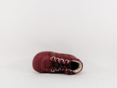Basket montante KICKERS be power cuir bordeaux destockage fillette