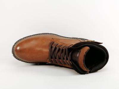 Bottines homme marron pas cher à lacets et zip confortable et tendance ROADSIGN Falista