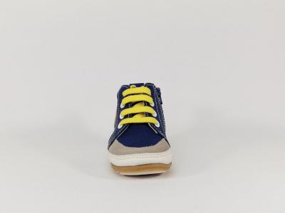 Basket souple en cuir bleu pour bébé en destockage ROBEEZ Migo 
