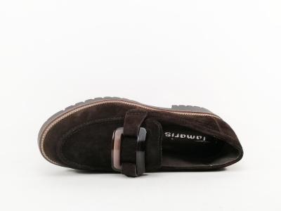 Mocassin femme élégant cuir marron mocca chic et confortable TAMARIS 24722