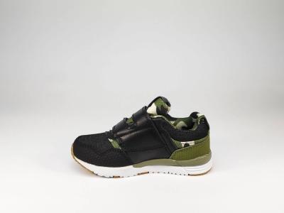 Sneakers velcro garçon en toile noir et camouflage KAPPA Cartago