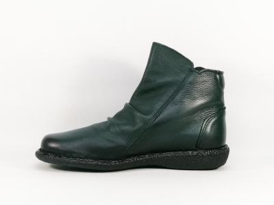 Bottine femme cuir souple vert foncé confortable et tendance BRAN'S 13260