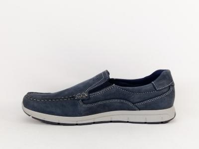 Chaussures homme sans lacets cuir bleu souple confortable destockage IMAC GALLUS lars