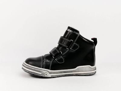 Basket montante à scratch simili cuir noir STAR pour garçons