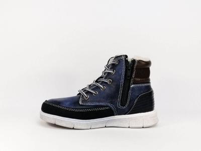 Chaussure montante fourrée bleu garçons STAR