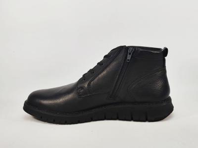 Chaussure montante homme cuir noir souple confortable en destockage IMAC ARA 454026