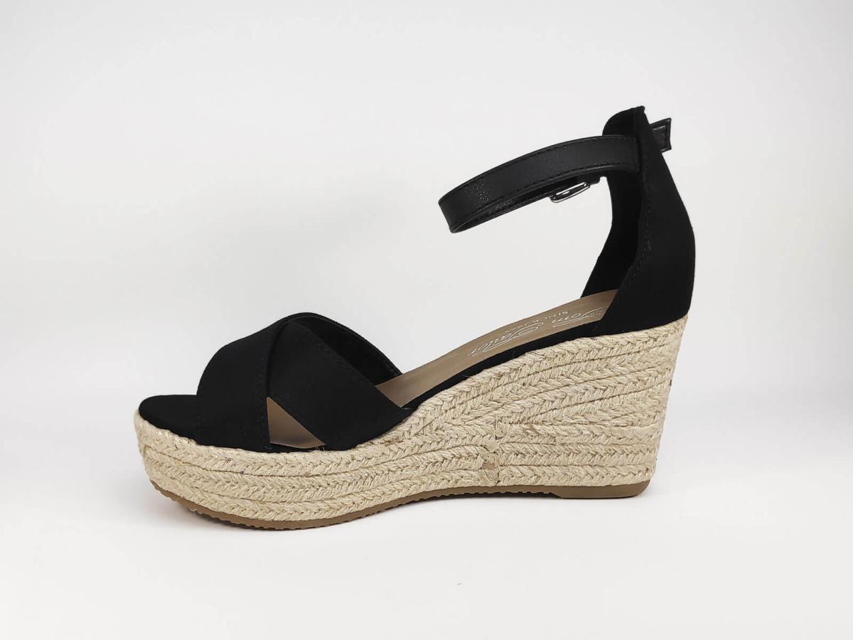 Sandale Compensée Chic TOM TAILOR Noire Femme P+